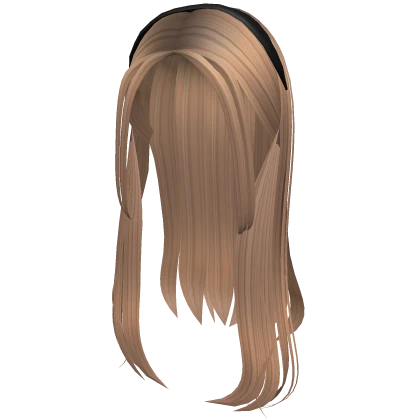 Sleek Long Straight Hair w/ Headband - Blonde Root