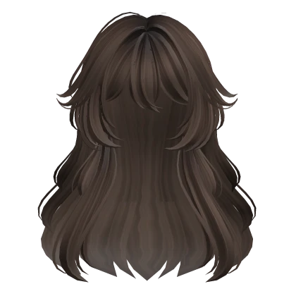 Brown Fluffy Flowing Anime Girl Hairstyle