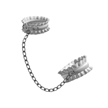 gothic ruffle vkei chained choker & arm cuff white