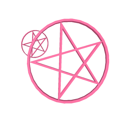 Magic Pink Pentacle Hoop Earrings