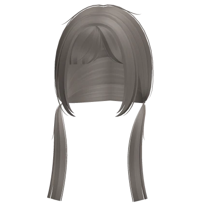 ♡ : messy nerdy wispy vamp emo pigtails in ash