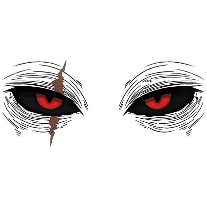 Anime Red Demon Villian Eyes with Scar