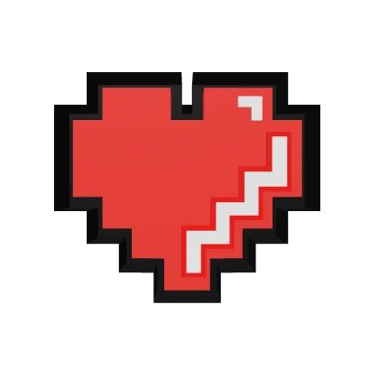 Pixel Heart Overhead (Red)