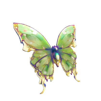 Fantasy Crystal Butterfly On Your Head Green