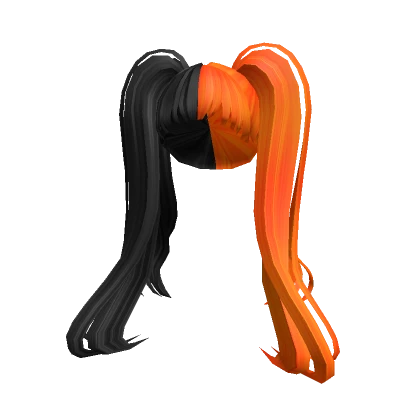 Anime Split Pigtails Black to Orange