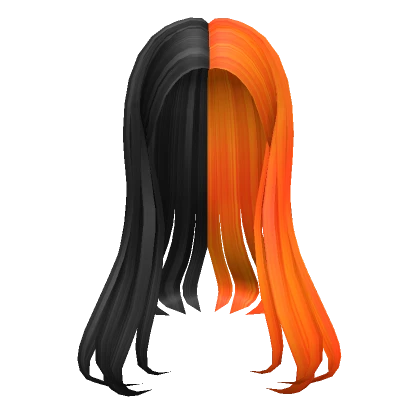 Split Flowy Long Hair Black to Orange