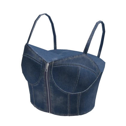 Zip Denim Cami Top Light Blue