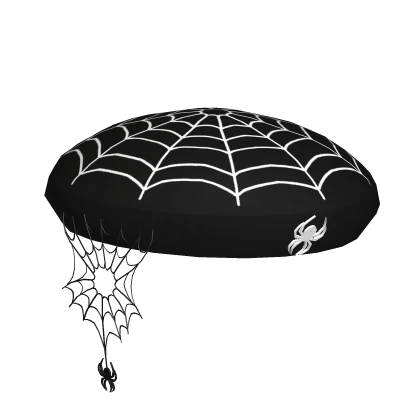 ✦ Gothic Black Spider Cobweb Halloween Beret Hat🕸