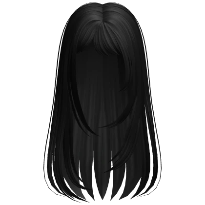 ♡ delicate thin straight hair (black)