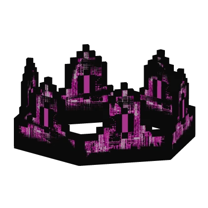 Black Deep Pink Animated Glitch 8-Bit Crown