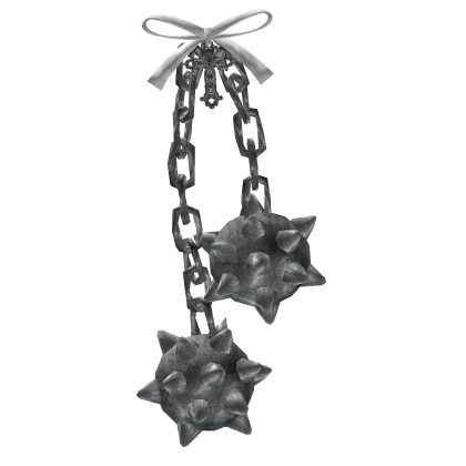 Cutesy Chain Mace + White Ribbon & Gothic Cross