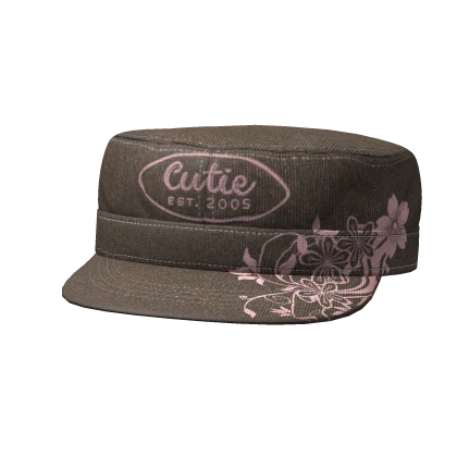2000s Frutiger Floral Metro Y2k Cute Brown Cap