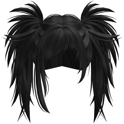 🤍 gyaru v-kei messy pigtails black
