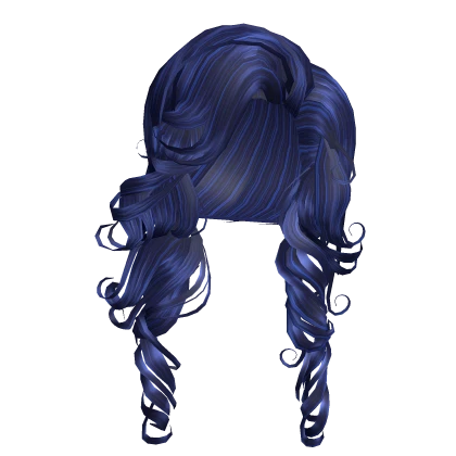 Dark blue long silky curls 🫐