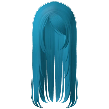 ♡ long straight y2k goth emo hair teal blue