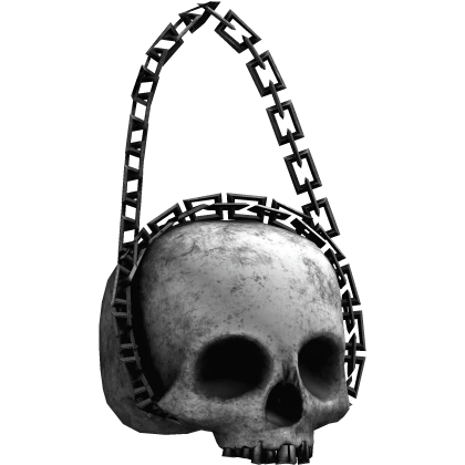 Skeleton Hanging Chain Skull White