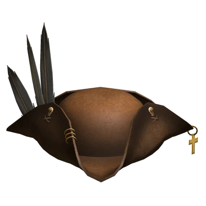 Feather Pirate Hat Brown