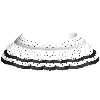 white pretty layered polka dot ruffle skirt w lace