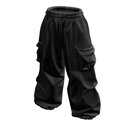 Baggy Cargo Pants (Black)