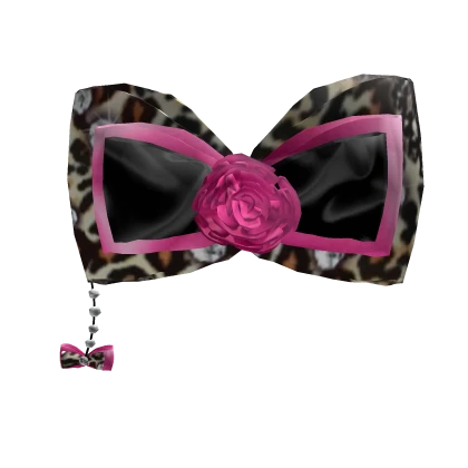 leopard rose gyaru bow