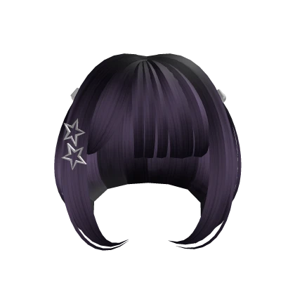 Cute Short Hair w Stars (Purple)