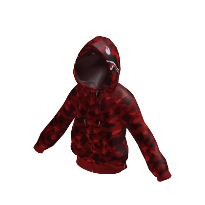 Designer Red Shark Hoodie