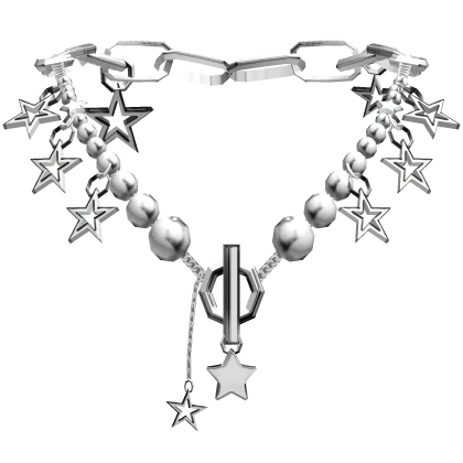 Y2k Chained Star Necklace (White)