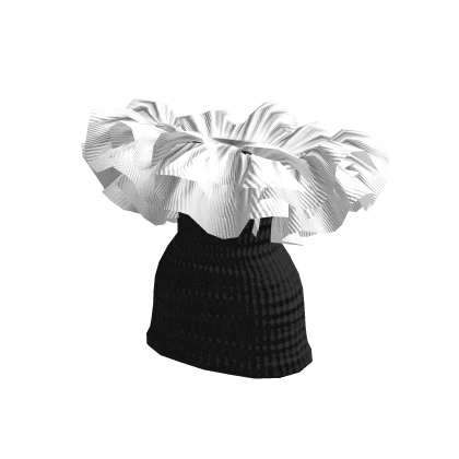 White Black Ruff Mini Dress