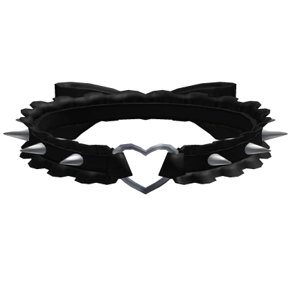 kawaii cutecore spiked heart choker black