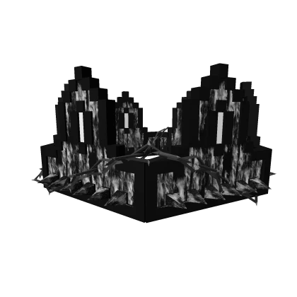 White Splatter Grunge Thorned Chained 8-Bit Crown