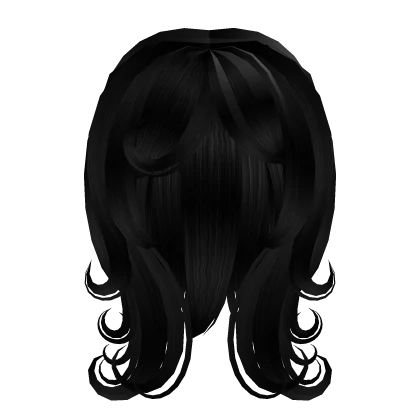 Mid-length wavy black stylish layered hair