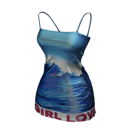 Satin Minidress (Surf)