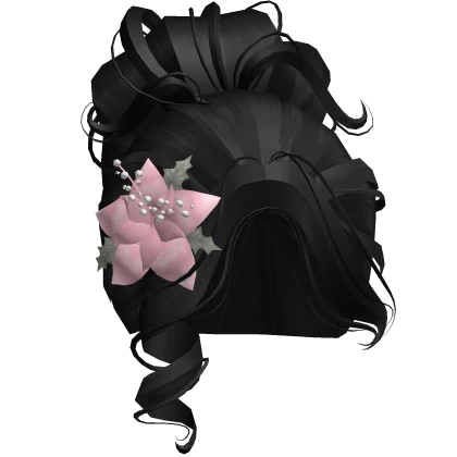 ♡ christmas winter cozy flower bun in black