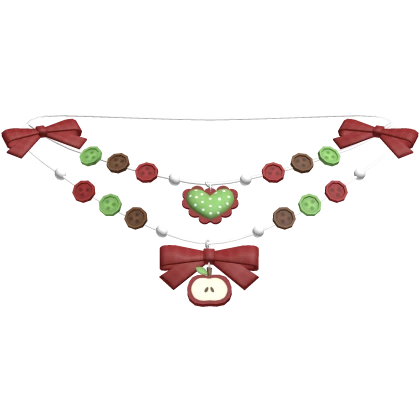 ♡ retro kawaii apple necklace