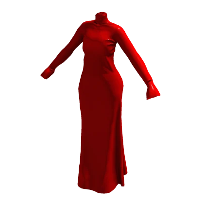 Long Red Latex Dress ♡
