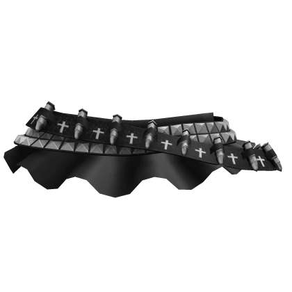 3.0 Gothic Emo Scene Stud Bullet Belt Skirt Black 