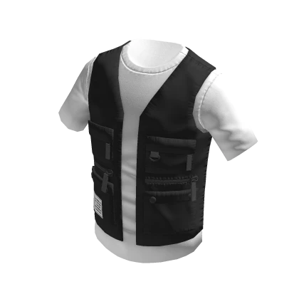 Multi-pocket vest : Black