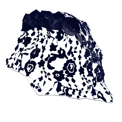 ♡ Blue lace transparent detailed veil with roses