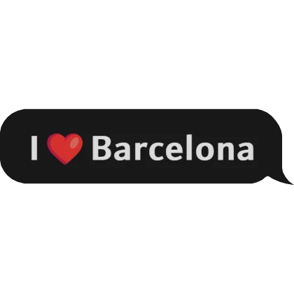 I Love Barcelona Text Bubble