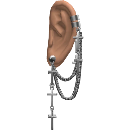 Ears w/ Piercing Cross Earrings