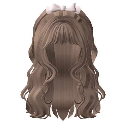🍀Big Bow Half Up Hair (Milktea)