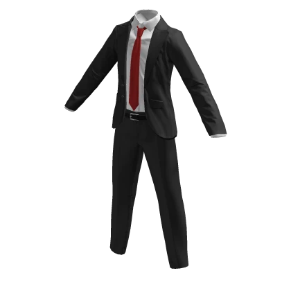 Grey Corporate Suit w/ Red Tie