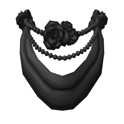 Rococo Half Veil with Roses and Pearls in Black