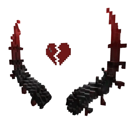 Red Broken Heart 8-bit Horns
