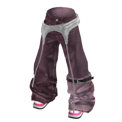 💗Y2K DECONSTRUCTED-DESIGN DENIM PANTS_PINK