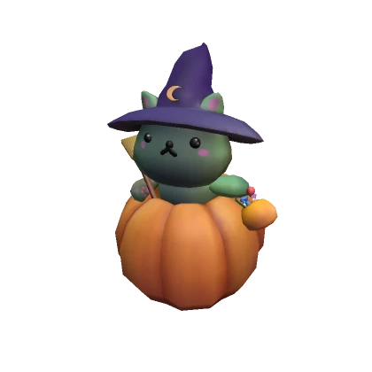 Trick or Treat Green Witch Kitty