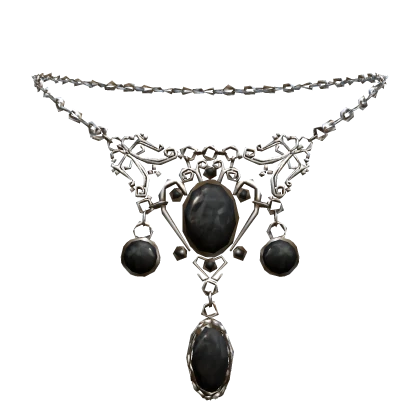 Silver Victorian Onyx Necklace (3.0)