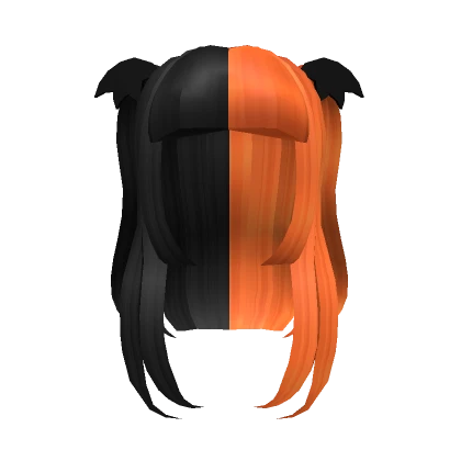 Split Black + Orange Halloween Pigtails