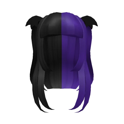 Split Black + Purple Halloween Pigtails