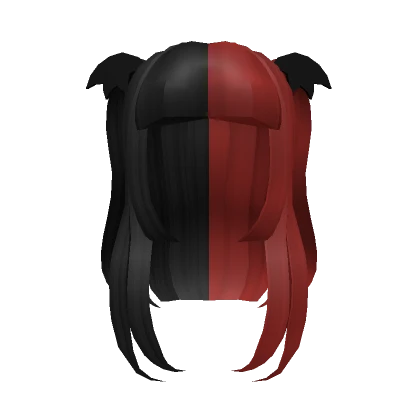 Split Black + Red Halloween Pigtails